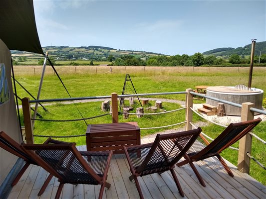 View from the tent deck towards Exmor